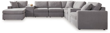 Modmax - Granite - Sectional Gray 8 Pc. Sectional With Laf Corner Chaise And Storage Consoles by Signature Design by Ashley® | Bel Furniture
