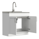 Modern Shaker All-In-One Laundry Utility Sink And Cabinet With Pull-Out Faucet