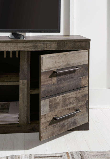 Derekson - Multi Gray - LG TV Stand w/Fireplace Option by Signature Design by Ashley® | Bel Furniture
