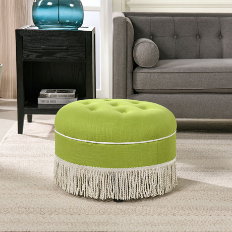 Yolanda - Round Upholstered Accent Ottoman - view 2