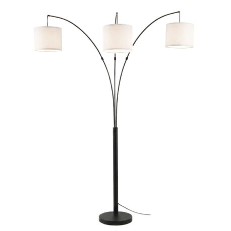 Royal - 3 Arm Arc Floor Lamp, Oil Rubbed Bonze With Linen Shade, 4 Way Rotary Switch - Oil-Rubbed Bronze - view 4