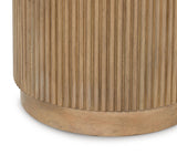 Camdill - Round End Table - Light Brown / White