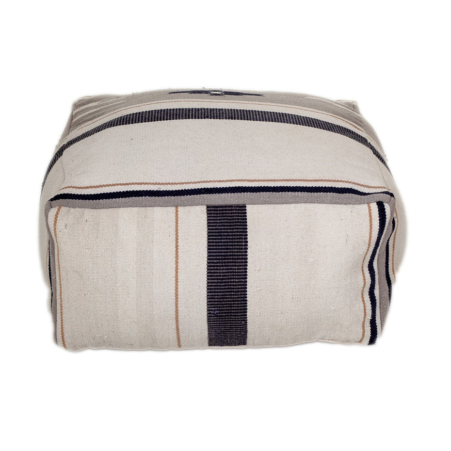 Pouf - Aztec Gray Navy / Beige