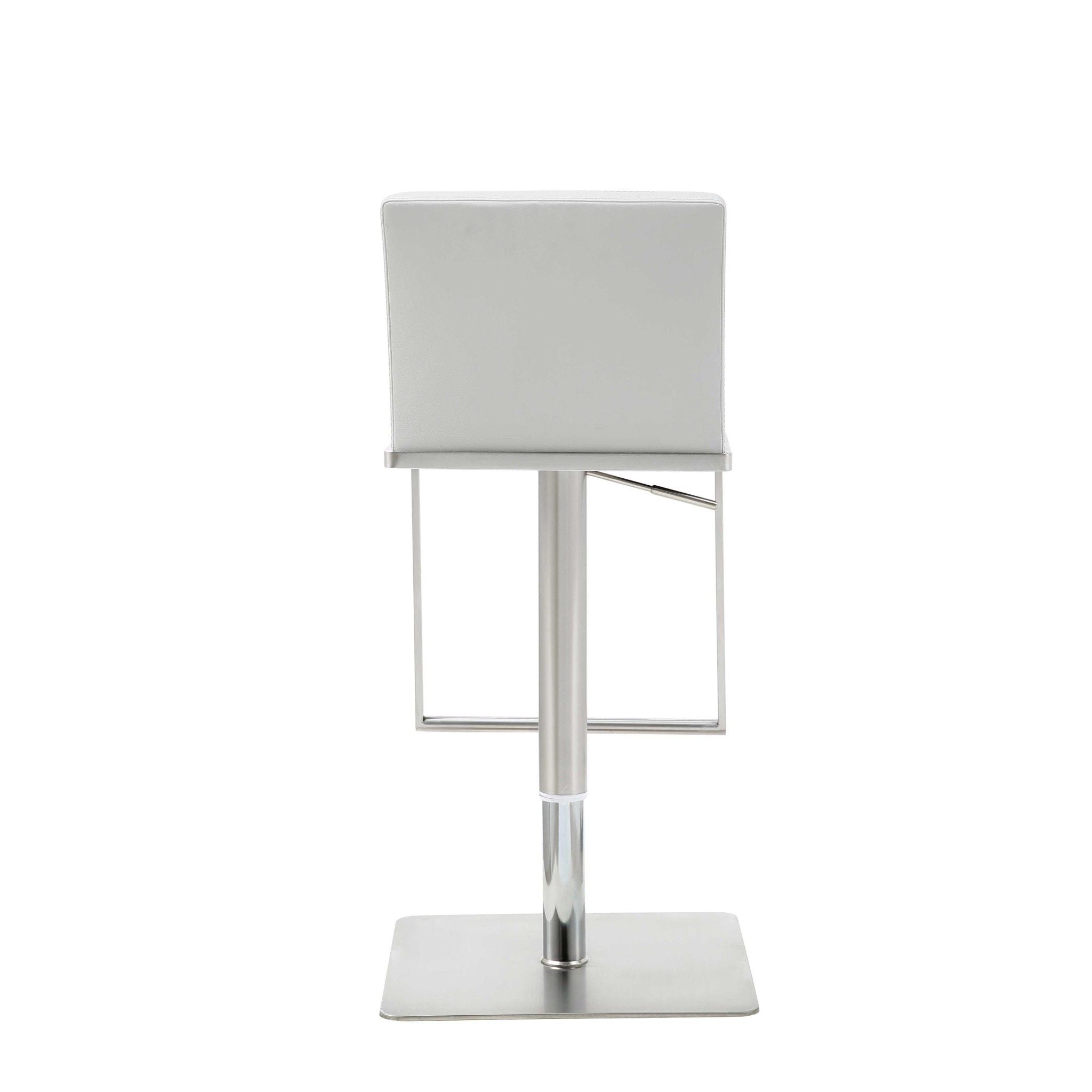 Stainless Steel Bar Chair - White / Silver