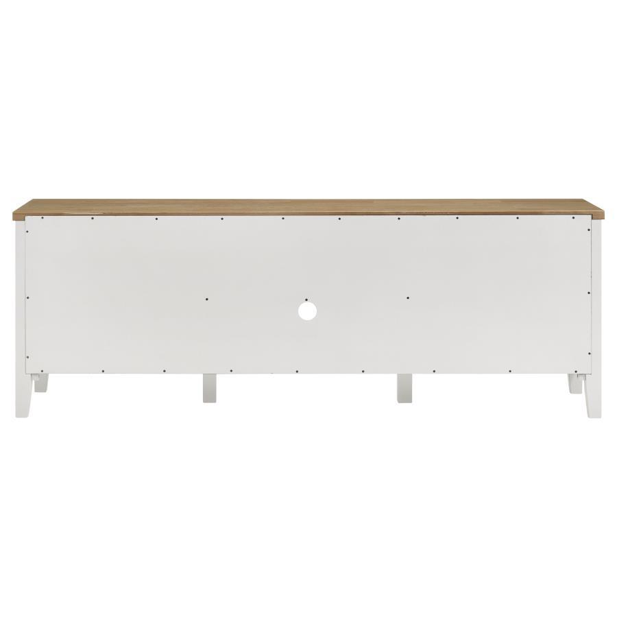 Hollis - 2 Door Wood TV Stand With Drawer - Brown And White