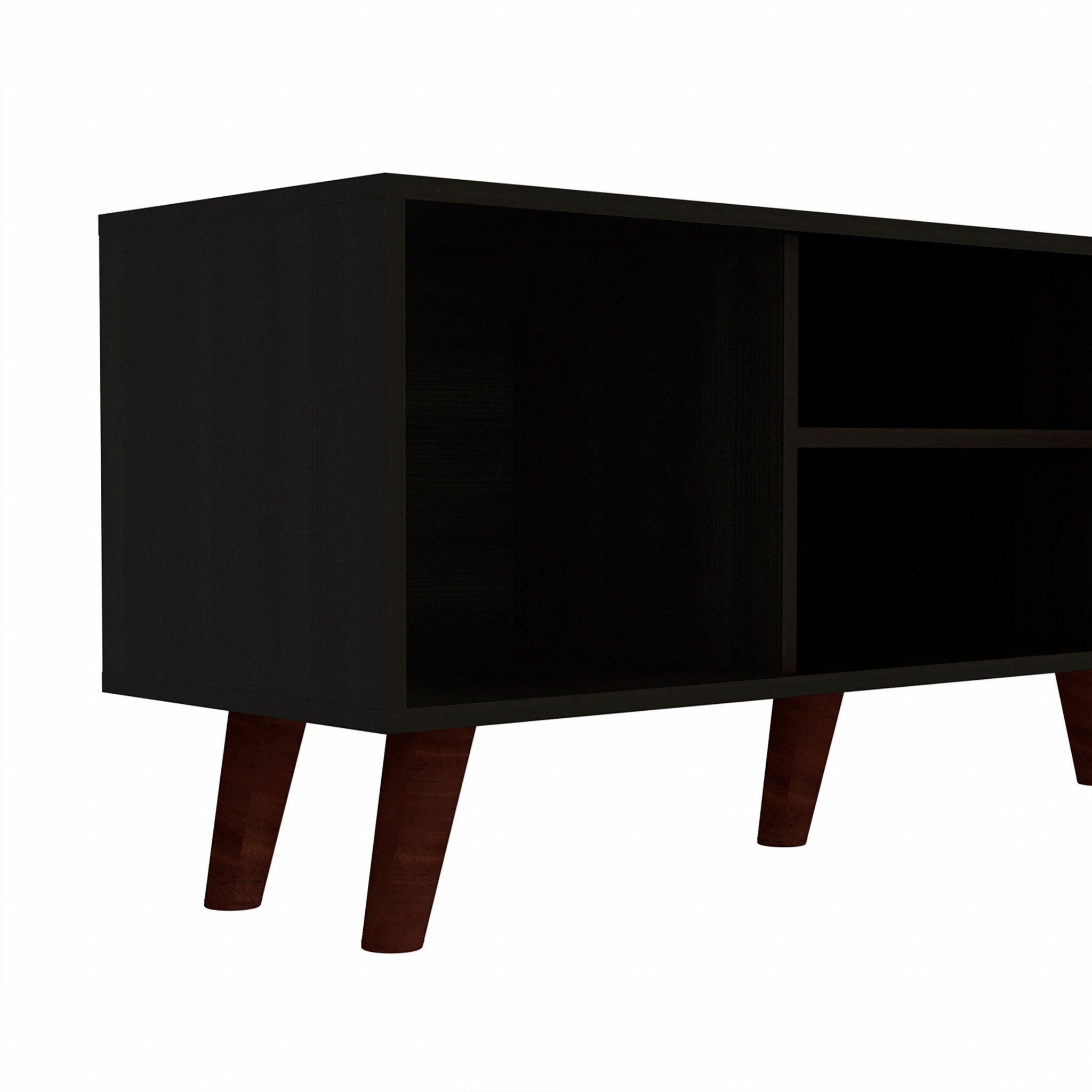 Particle Board Open Shelving TV Stand - Black