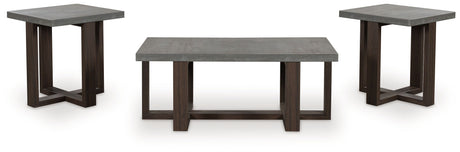 Dynnford - Gray / Brown - Occasional Table Set (Set of 3) by Signature Design by Ashley® | Bel Furniture