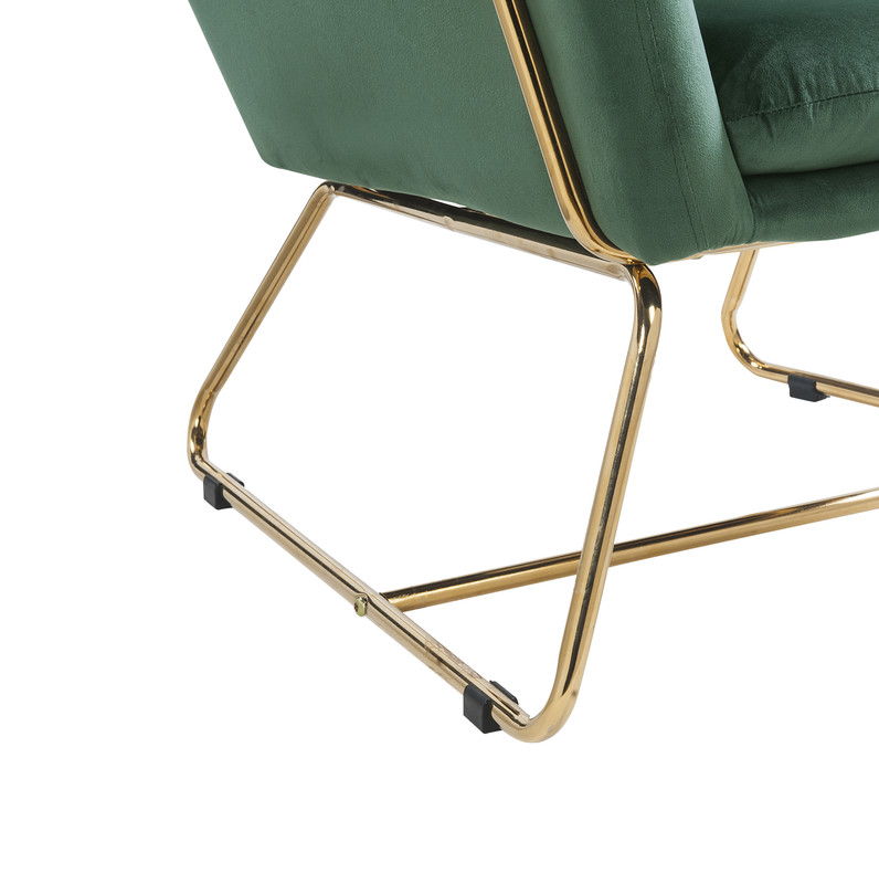 Keira - Velvet Accent Chair With Metal Base