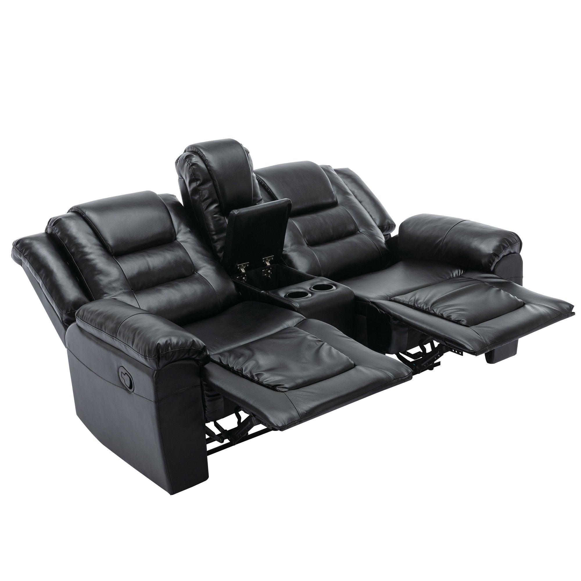 Home Theater Recliner Set Manual Recliner Chair With Wide Armrest, Two Built-In Cup Holders For Living Room