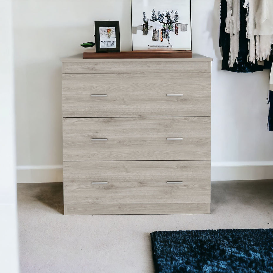 Three Drawer Dresser - Light Gray