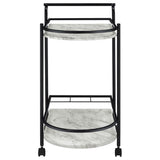 Desiree - 2-Tier Faux Marble Shelf Metal Bar Cart
