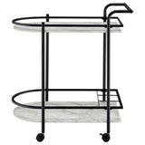 Desiree - 2-Tier Faux Marble Shelf Metal Bar Cart