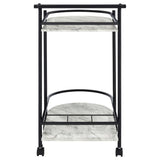 Desiree - 2-Tier Faux Marble Shelf Metal Bar Cart