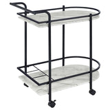 Desiree - 2-Tier Faux Marble Shelf Metal Bar Cart