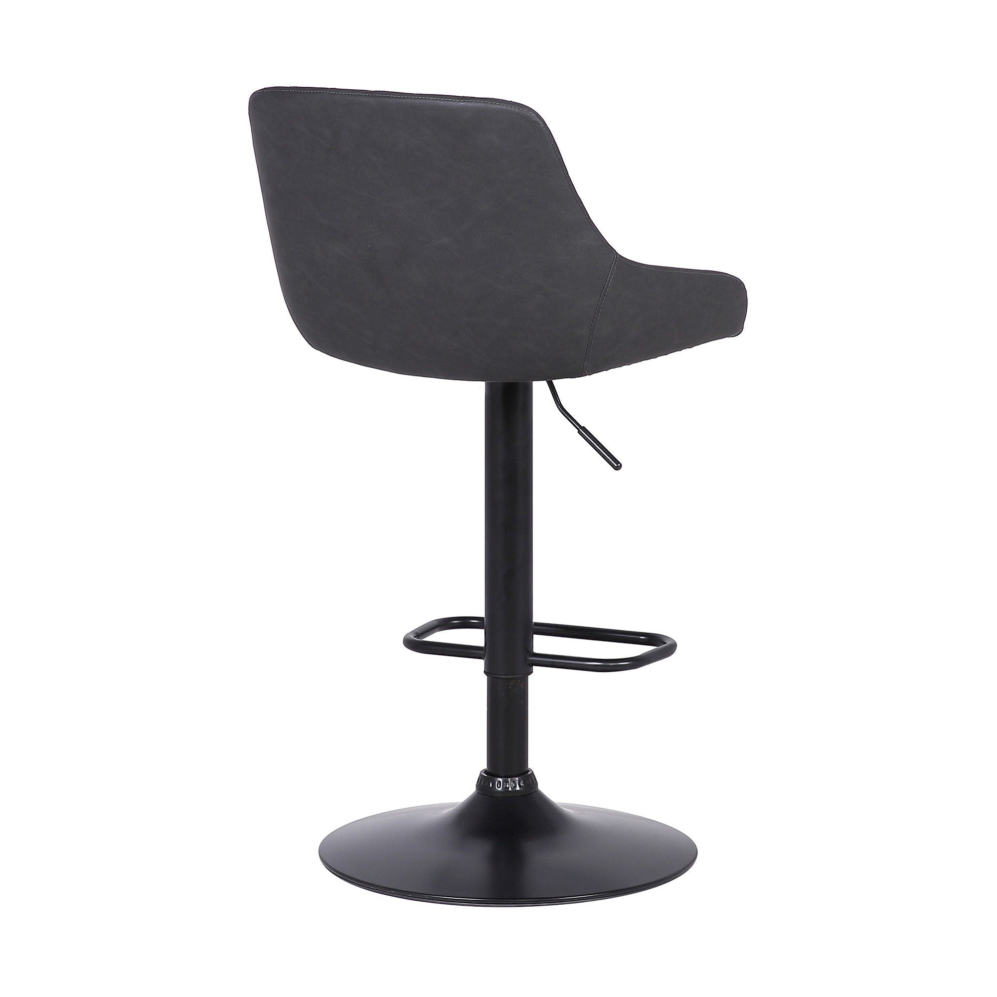 43.5" Swivel Low Back Adjustable Height Bar Chair - Gray / Black