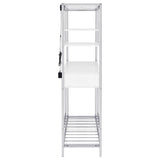 Figueroa - 5-Shelf Wine Storage Bar Cabinet - White High Gloss