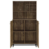 Mendoza - 2 Door Home Bar Cabinet Wine Storage - Rustic Oak