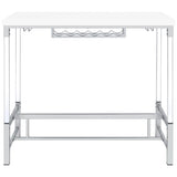 Norcrest - Acrylic Leg Bar Table - White High Gloss
