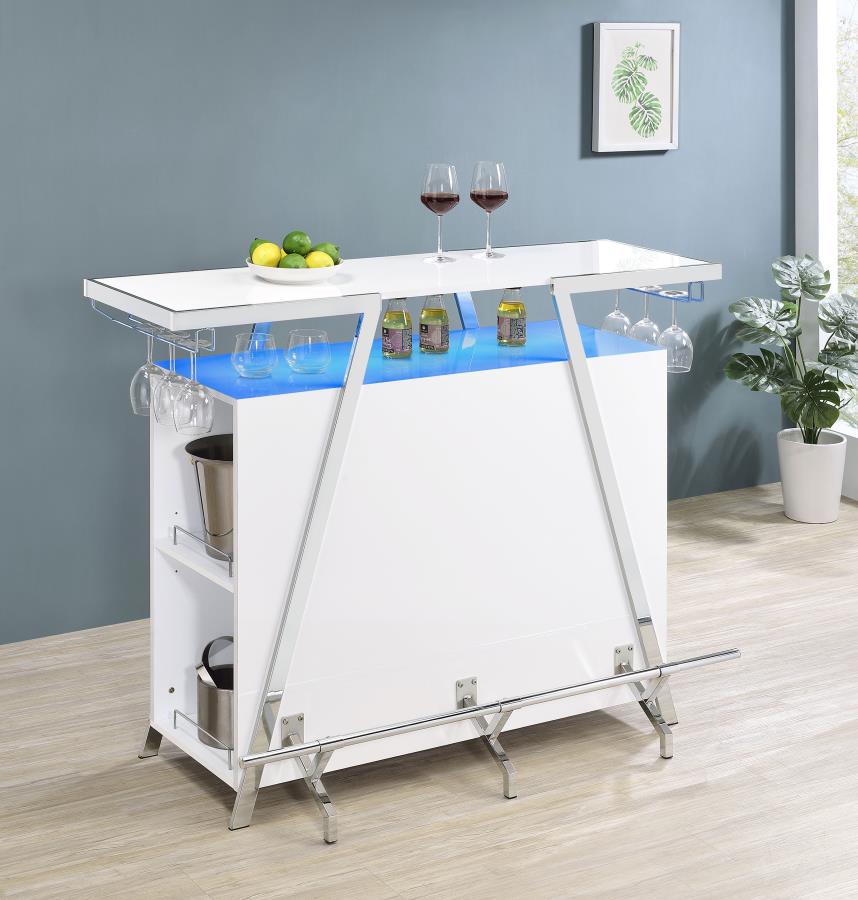 Araceli - Freestanding LED Home Bar Cabinet - White High Gloss
