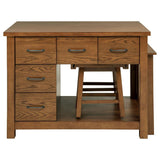 Mayfair - 3 Piece Kitchen Island With Extension Table - Dark Oak