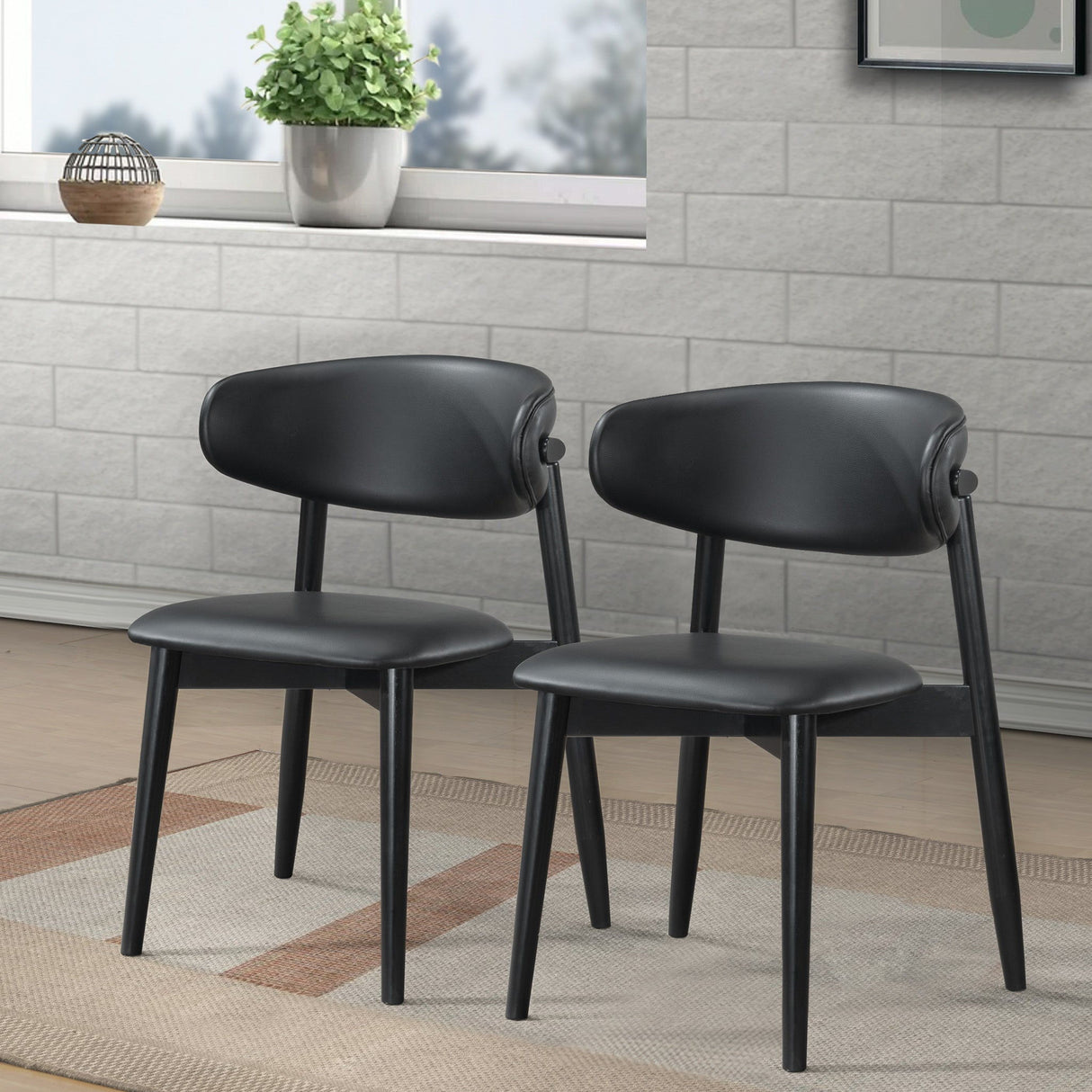 Korb - Dining Chair (Set of 2) - Black by Ashcroft Furniture | Bel Furniture