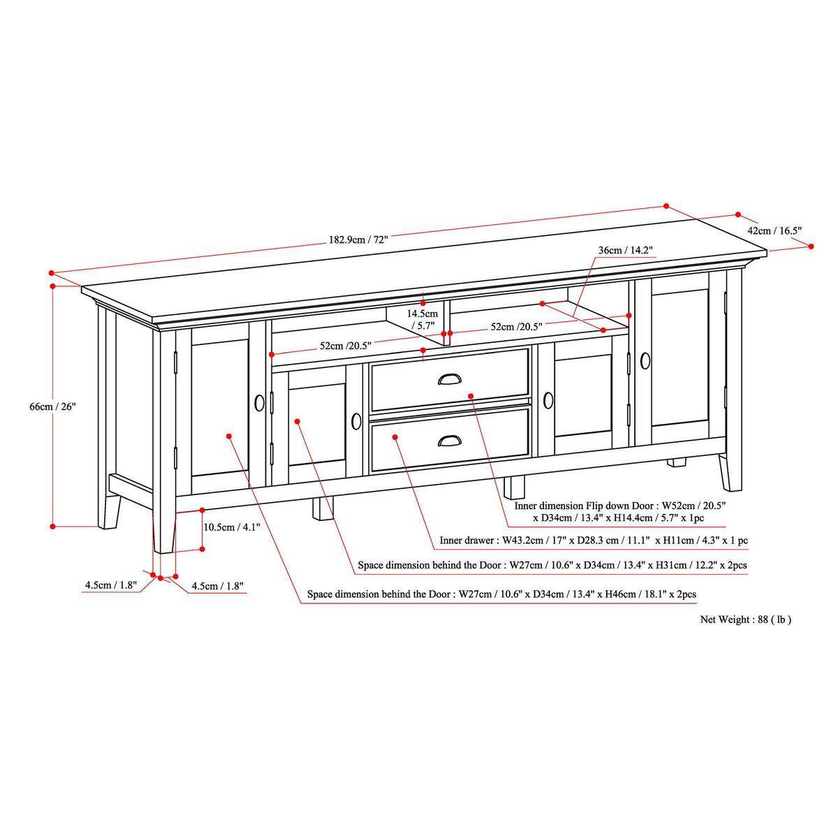 Redmond - TV Media Stand - Hickory Brown by Simpli-Home | Bel Furniture