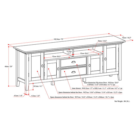 Redmond - TV Media Stand - Hickory Brown by Simpli-Home | Bel Furniture