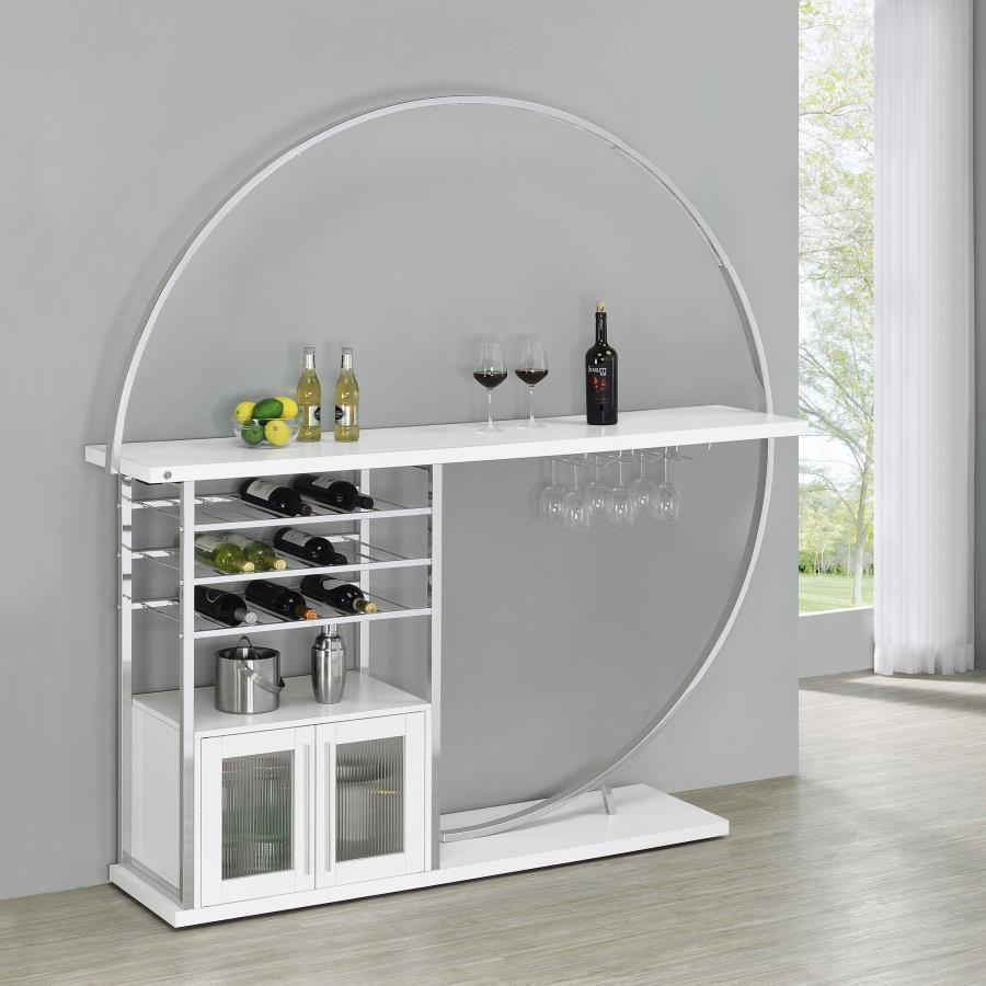 Risley - 2-Door Circular LED Home Bar With Wine Storage