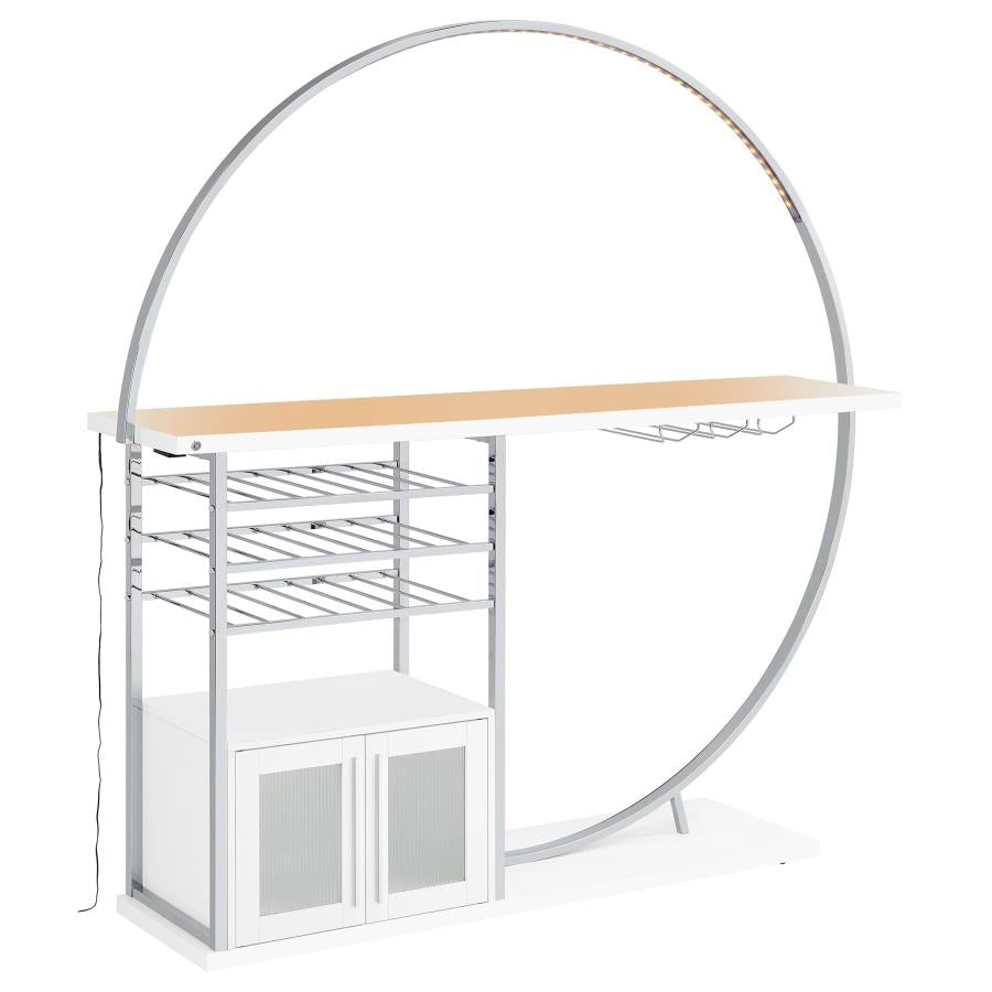 Risley - 2-Door Circular LED Home Bar With Wine Storage