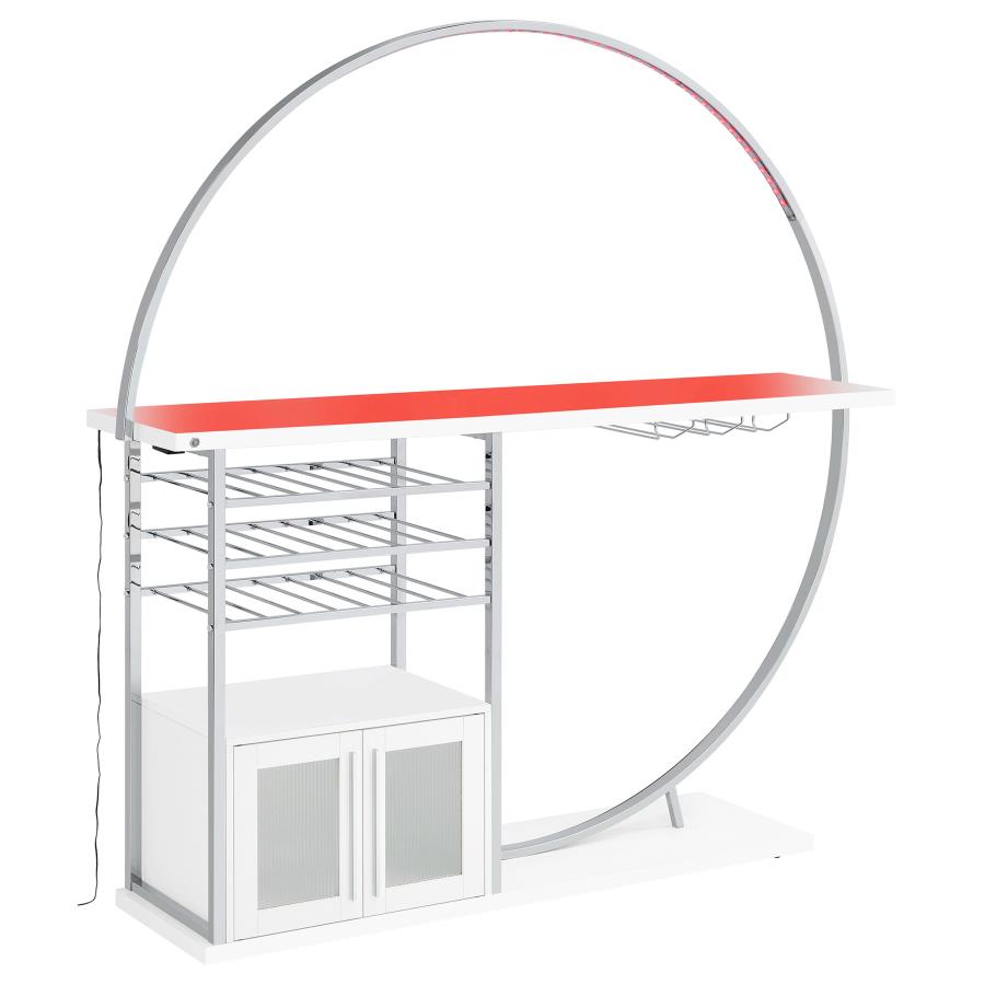 Risley - 2-Door Circular LED Home Bar With Wine Storage