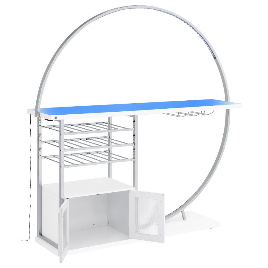 Risley - 2-Door Circular LED Home Bar With Wine Storage