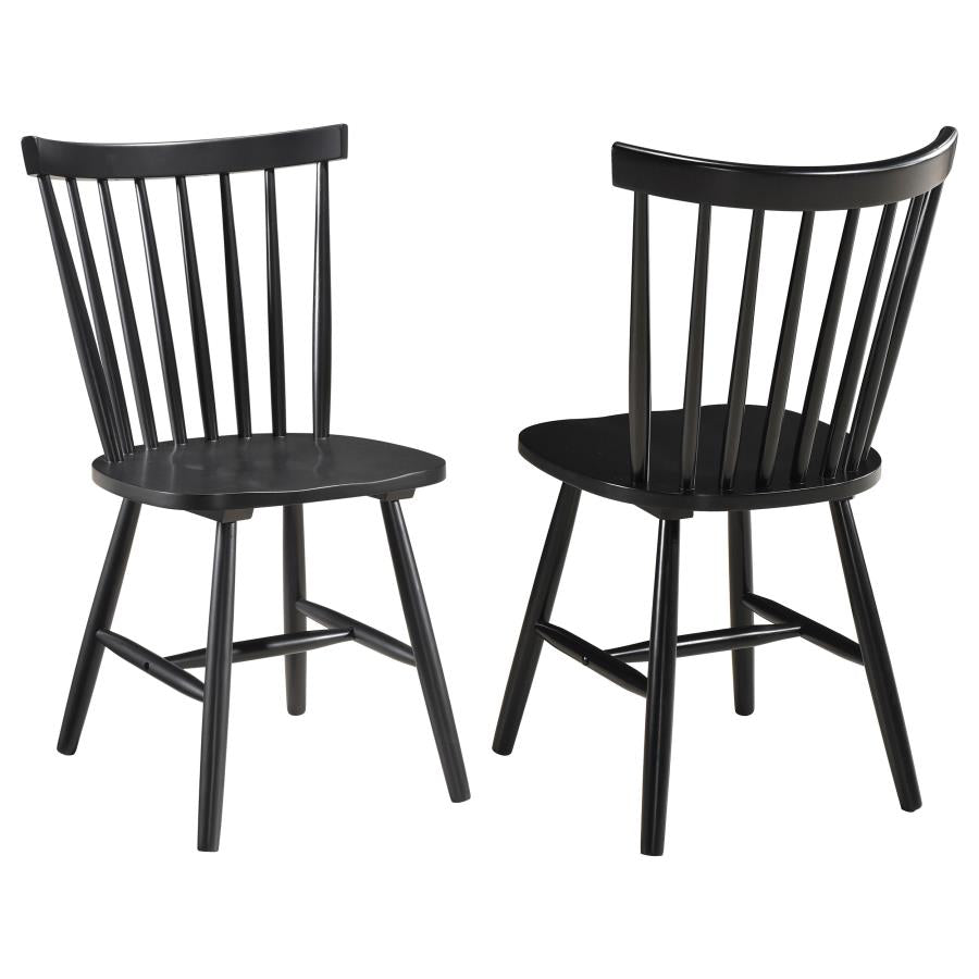 Hollyoak Windsor Wood Dining Side Chair (Set of 2) Black