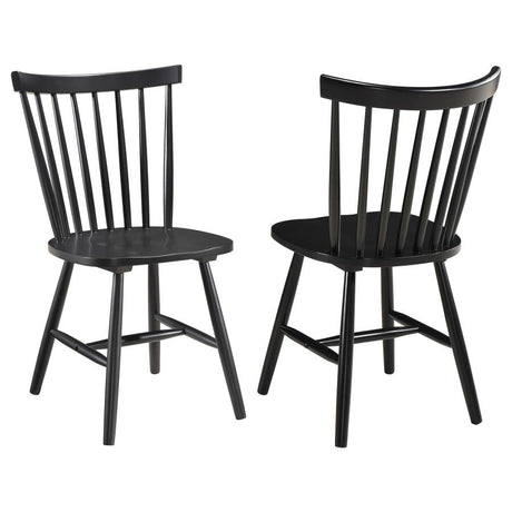 Hollyoak Windsor Wood Dining Side Chair (Set of 2) Black