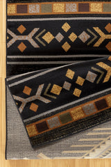 Tribes - 2'7" X 7'3" Southwest Area Rug Polypropylene - Black by Icona Home Decor | Bel Furniture