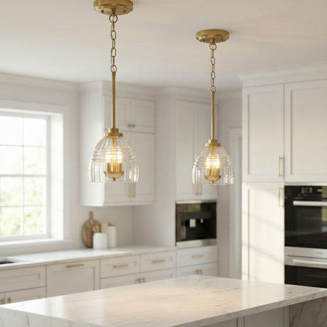 Ember - 3 Candle Lights Chain Pendant - Clear / Gold - view 3