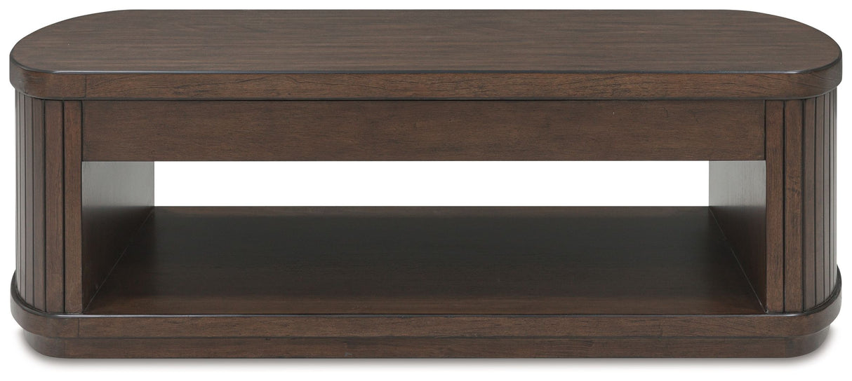 Korestone - Dark Brown - Lift Top Cocktail Table by Signature Design by Ashley® | Bel Furniture
