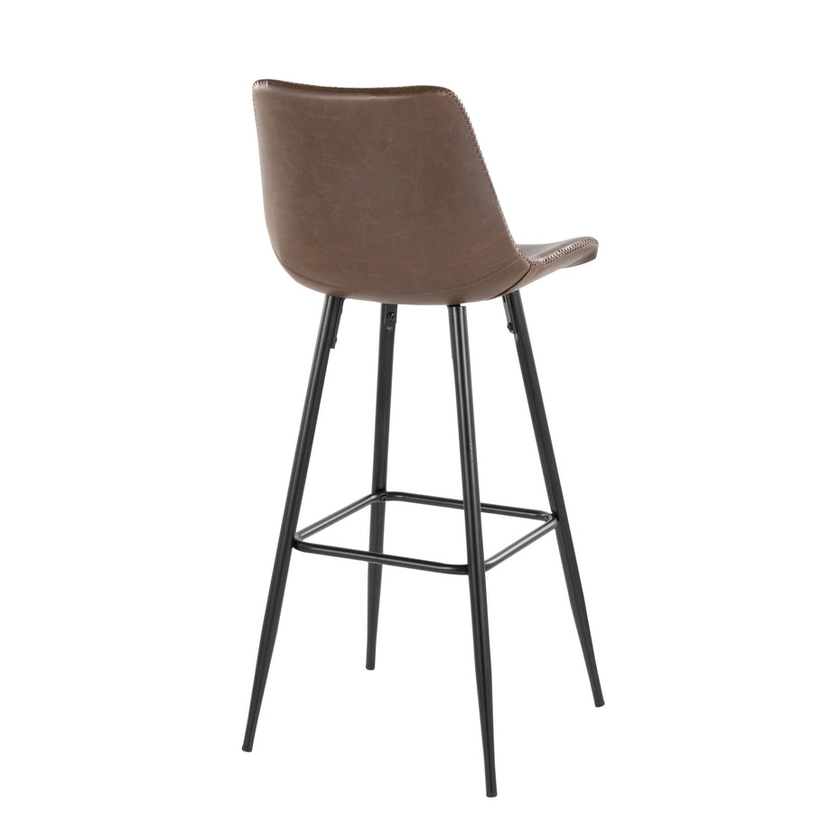 Durango - Industrial / Urban Fixed Height Barstool Square Footrest (Set of 2) - Black / Espresso