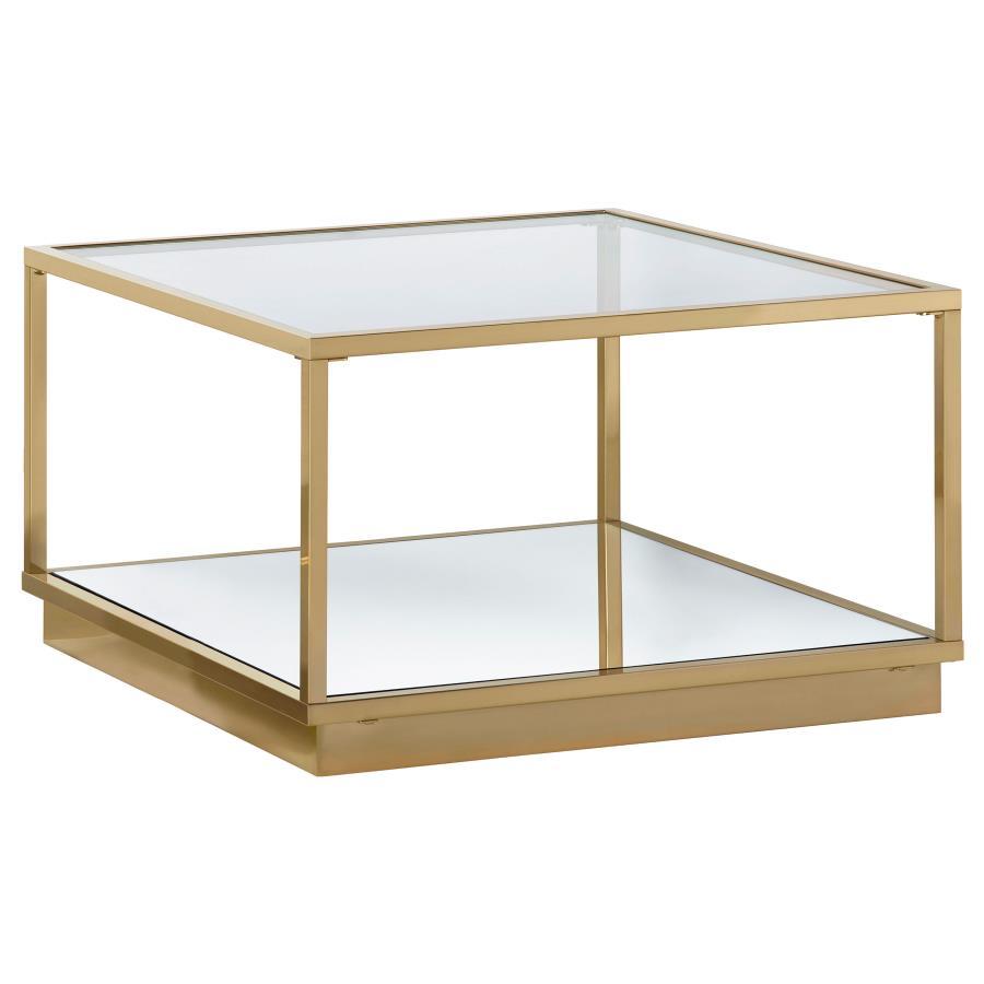 Renee - 2 Piece Square Coffee Table Set - Rose Brass by CoasterElevations | Bel Furniture