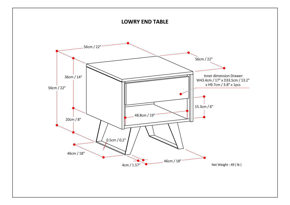 Lowry - End Table - Light Brown