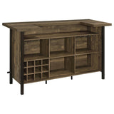 Bellemore - Freestanding Home Bar Wine Cabinet - Rustic Oak by CoasterEssence | Bel Furniture