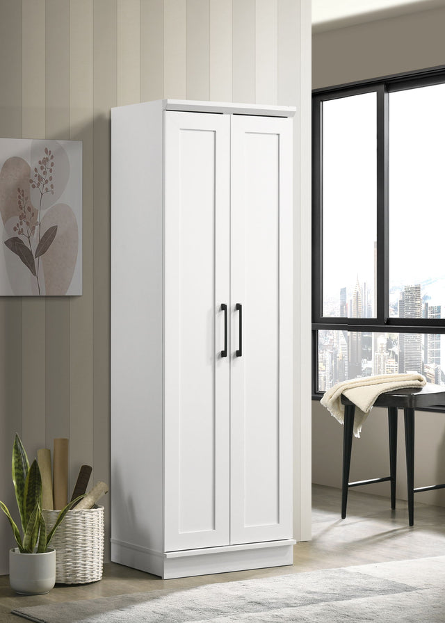 Evelyn - Sleek Storage Cabinet With Framed Panel Design - White by Lilola Home | Bel Furniture