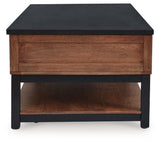 Kallari - Lift Top Cocktail Table - Warm Brown / Black