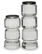 Brentley - Candle Holder Set (Set of 2) - Clear / Silver Finish