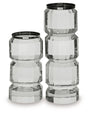 Brentley - Clear / Silver Finish - Candle Holder Set (Set of 2) by Signature Design by Ashley® | Bel Furniture