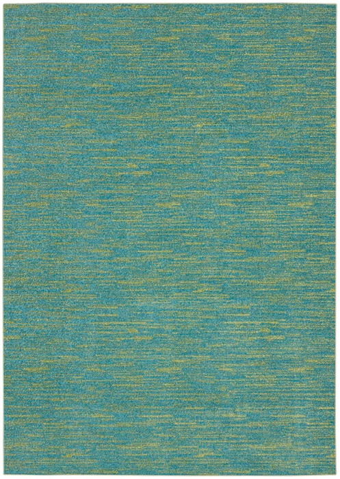 5' X 7' Striped Non Skid Indoor / Outdoor Area Rug - Blue / Green