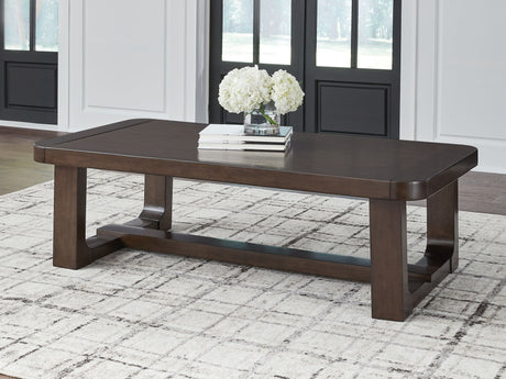 Breckington - Rectangular Cocktail Table - Dark Brown - view 3