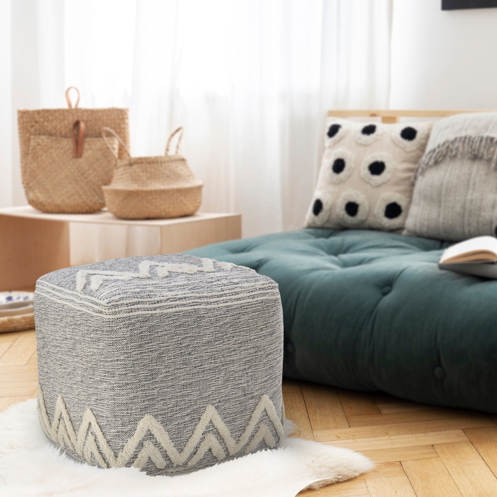 Polyester Ottoman - Gray