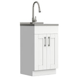 Modern Shaker All-In-One Laundry Utility Sink And Cabinet With Pull-Out Faucet