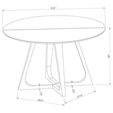 Gwynn - Round Marble Stainless Steel Dining Table - Gold by Coaster Fine Furniture | Bel Furniture