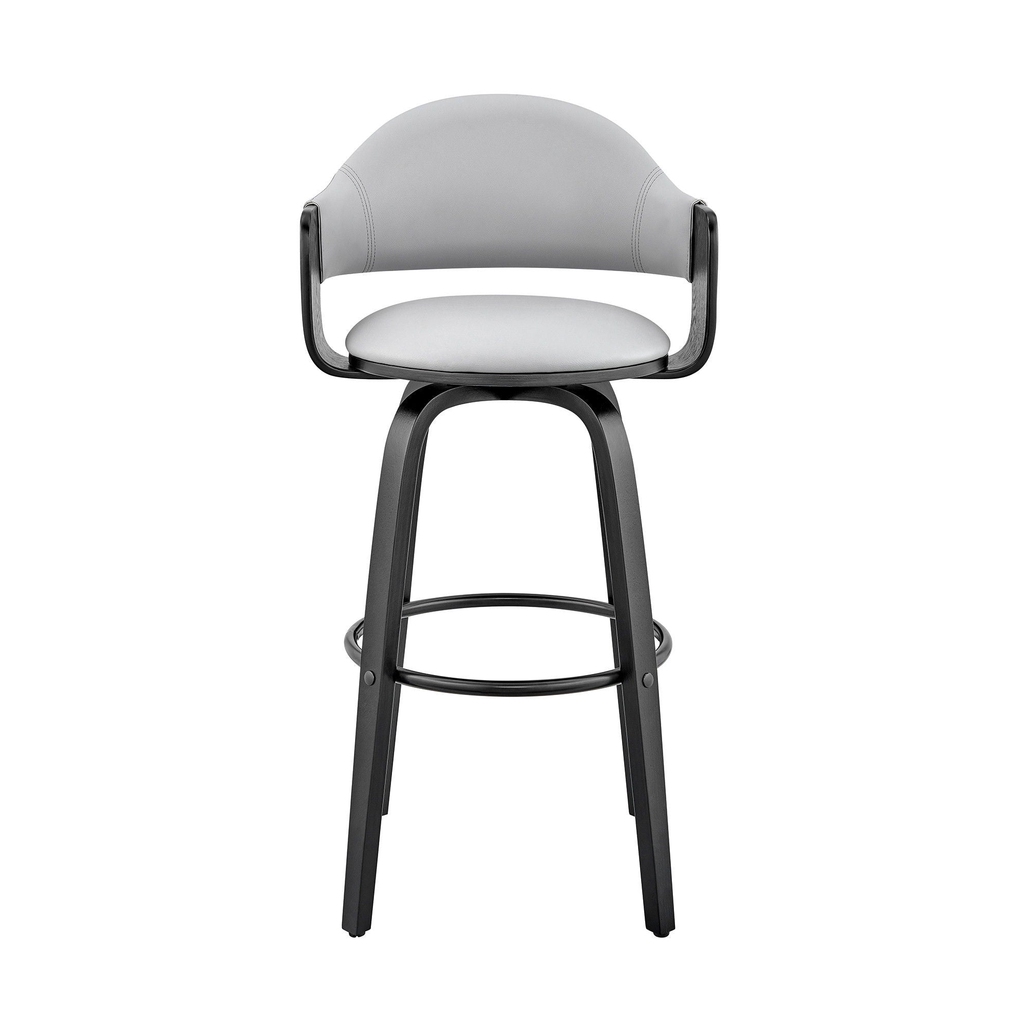 36" Swivel Low Back Counter Height Bar Chair - Gray / Black